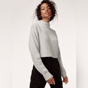 Aritzia Wilfred free Harper Sweater Size XS 100# Merino Wool Cropped Casual